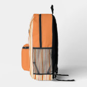 Personalized Name ORANGE LINE STRIPES プリントバックパック (右)