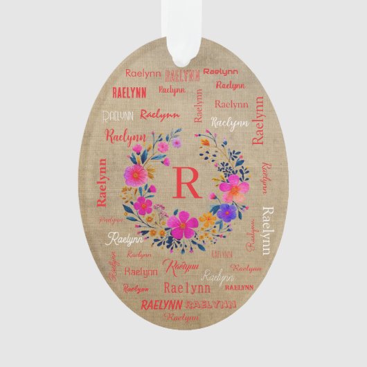 Personalized Name Ornament Add your Name オーナメント (正面)