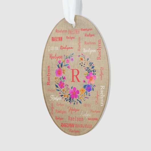 Personalized Name Ornament Add your Name オーナメント (正面)