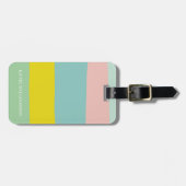 Personalized Name Pastel Stripes Bachelorette Trip ラゲッジタグ (正面横)