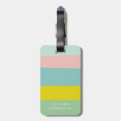 Personalized Name Pastel Stripes Bachelorette Trip ラゲッジタグ (裏面縦)