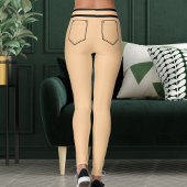 Personalized Name Peach And Black Stripes Fun Gift レギンス