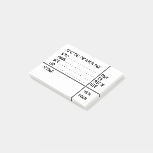 Personalized Name Phone Message Office ポストイット (アングル)