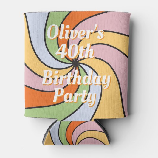 Personalized Name Photo Birthday Cooler 缶クーラー (正面)