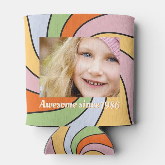 Personalized Name Photo Birthday Cooler 缶クーラー (裏面)