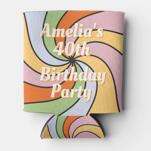 Personalized Name Photo Birthday Cooler 缶クーラー (正面)