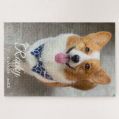 personalized NAME & Photo dog  ジグソーパズル (横)