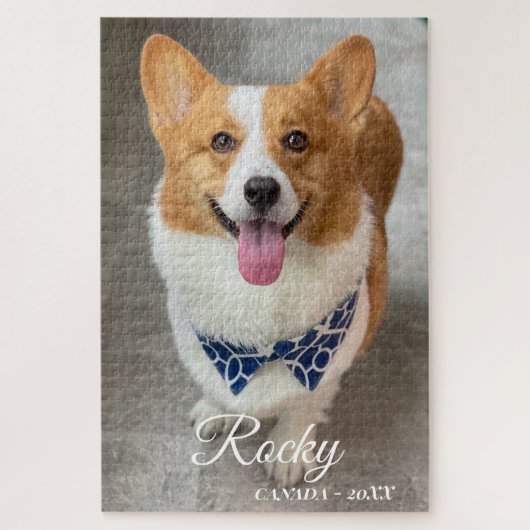 personalized NAME & Photo dog  ジグソーパズル (縦)
