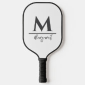 Personalized Name Pickleball Paddle Black White ピックルボールラケット (正面)