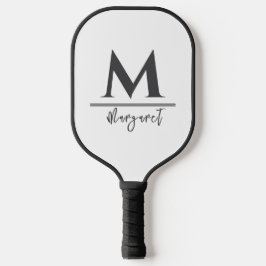 Personalized Name Pickleball Paddle Black White ピックルボールラケット