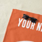 Personalized Name Pickleball Retro Motion  ビーチタオル (インサイチュ)