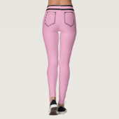 Personalized Name Pink And Black Stripes Fun Gift レギンス (裏面)