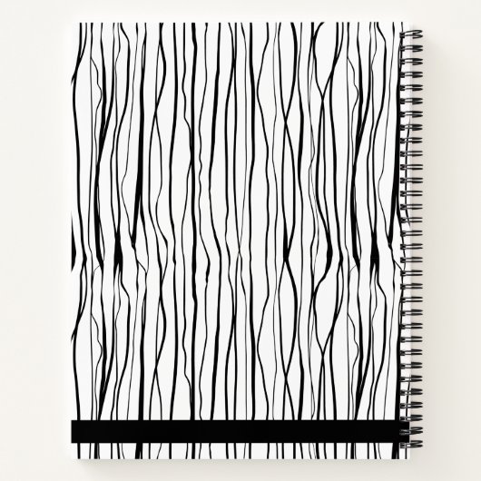 Personalized Name Pink & Black Modern  ノートブック (裏面)