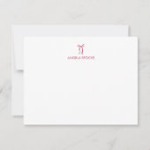 Personalized Name Pink Bow Note Card ノートカード (正面)