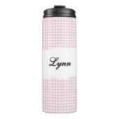 Personalized Name Pink Gingham Pattern タンブラー (正面)