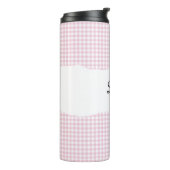Personalized Name Pink Gingham Pattern タンブラー (回転左)