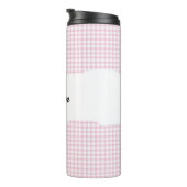 Personalized Name Pink Gingham Pattern タンブラー (回転右)