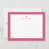 Personalized Name Pink Heart ノートカード (正面)