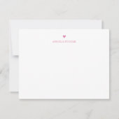 Personalized Name Pink Heart ノートカード (正面)