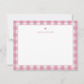 Personalized Name Pink Heart ノートカード (正面)