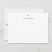 Personalized Name Pink Heart Note Card ノートカード (正面)