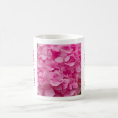 Personalized Name Pink Hydrangea Flower Photo コーヒーマグカップ (中央)