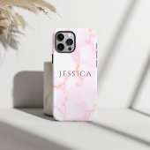 Personalized Name Pink Marble Phone  Case-Mate iPhoneケース