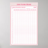 Personalized Name Pink Weight Loss Tracker Poster ポスター (正面)
