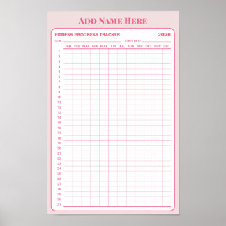 Personalized Name Pink Weight Loss Tracker Poster ポスター