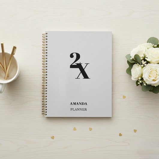 Personalized  Name Planner - Minimalist Modern  プランナー手帳