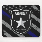 Personalized NAME Police Officer Sheriff Cop Flag マウスパッド (正面)
