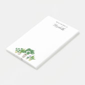 Personalized Name Potted Plants Monstera Script ポストイット (アングル)