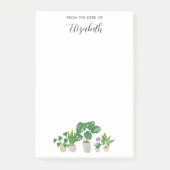 Personalized Name Potted Plants Monstera Script ポストイット (正面)