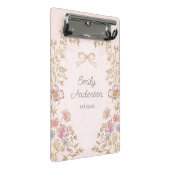 Personalized Name Pretty Vintage Floral Aesthetic ミニクリップボード (アングル)