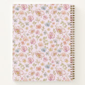 Personalized Name Pretty Vintage Floral Diary ノートブック (裏面)