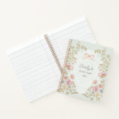 Personalized Name Pretty Vintage Floral Diary ノートブック (内部)