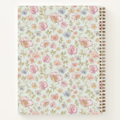 Personalized Name Pretty Vintage Floral Diary ノートブック (裏面)