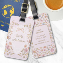 Personalized Name Pretty Vintage Flowers Floral