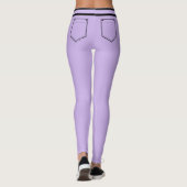 Personalized Name Purple Black Stripes Fun Gift レギンス (裏面)