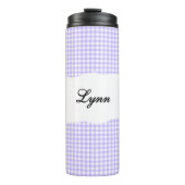 Personalized Name Purple Gingham Pattern タンブラー (正面)