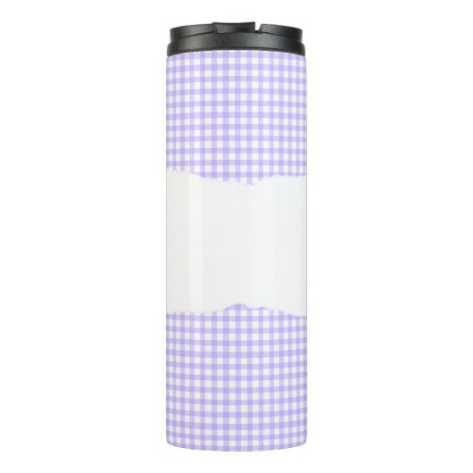 Personalized Name Purple Gingham Pattern タンブラー (裏面)