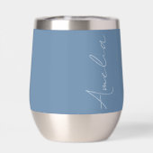 Personalized Name Purple Lilac Thermal Wine Tumble (背面)