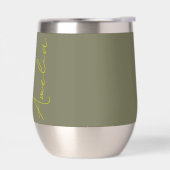 Personalized Name Purple Lilac Thermal Wine Tumble (左面)