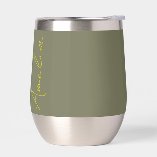 Personalized Name Purple Lilac Thermal Wine Tumble (左面)