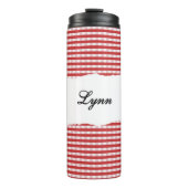 Personalized Name Red Gingham Pattern タンブラー (正面)