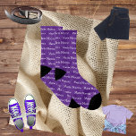 Personalized Name Royal Purple ソックス<br><div class="desc">Make these socks your own. Personalized it by using your own name and click the customize button and change the color to what you want. Got roommates or children? They will never steal your socks again. Perfect for any occasion that you need a small gift: Fathers Day, Mothers Day, Christmas,...</div>