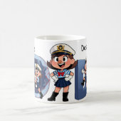 Personalized  Name Sailor Cartoon Character * D * コーヒーマグカップ (中央)
