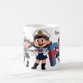 Personalized Name Sailor Cartoon Character * P * コーヒーマグカップ (中央)