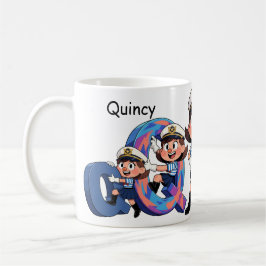 Personalized  Name Sailor Cartoon Character * Q * コーヒーマグカップ