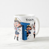 Personalized  Name Sailor Cartoon Character * T * コーヒーマグカップ (正面右)